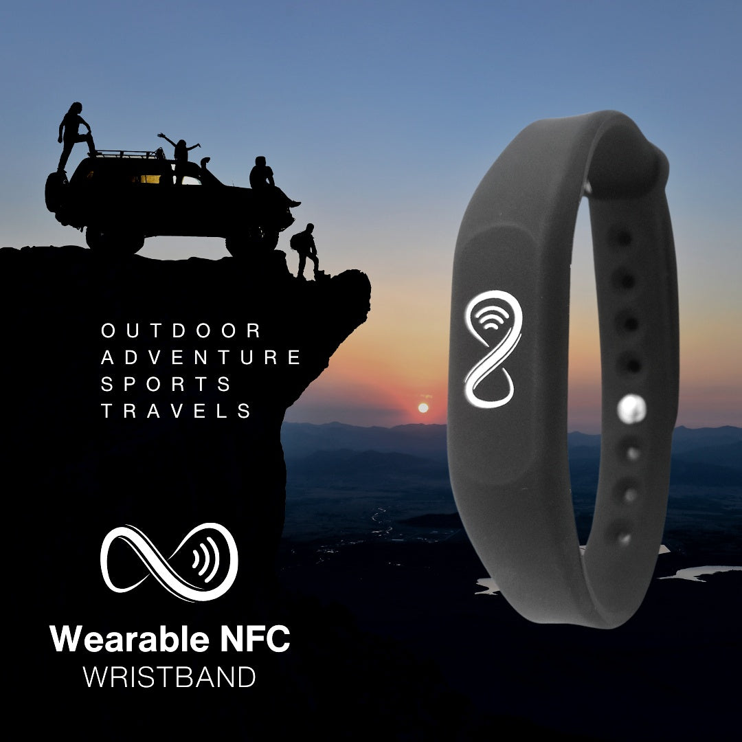 Wearable NFC Wristband (Black or Pink)