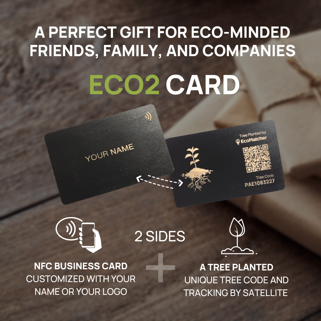 ECO2 Card: The World's First Carbon Offset NFC Business Card (customized with your name or logo)