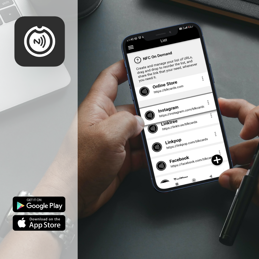 Install the free mobile app BLK CARDS for Android and iOS