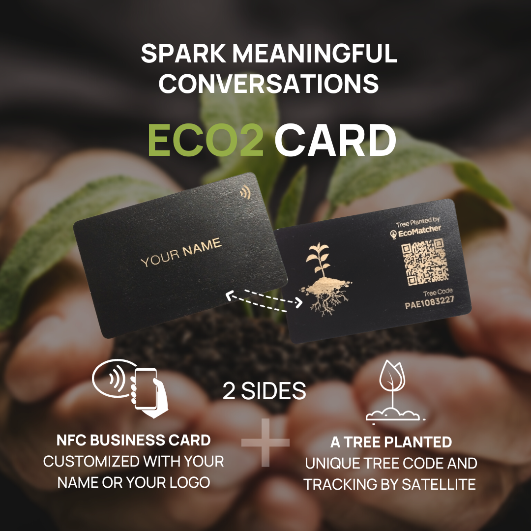 ECO2 Card: The World's First Carbon Offset NFC Business Card (customized with your name or logo)