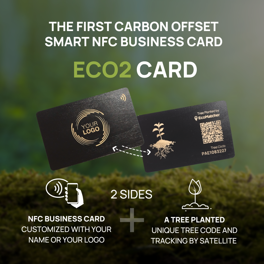 ECO2 Card: The World's First Carbon Offset NFC Business Card (customized with your name or logo)