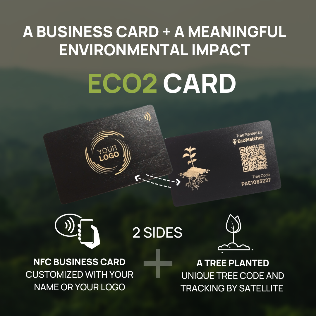 ECO2 Card: The World's First Carbon Offset NFC Business Card (customized with your name or logo)