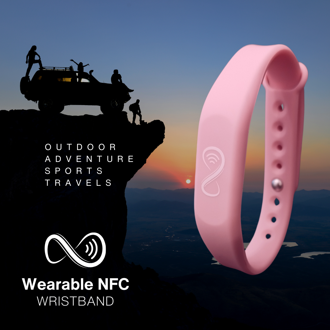 Wearable NFC Wristband (Black or Pink)