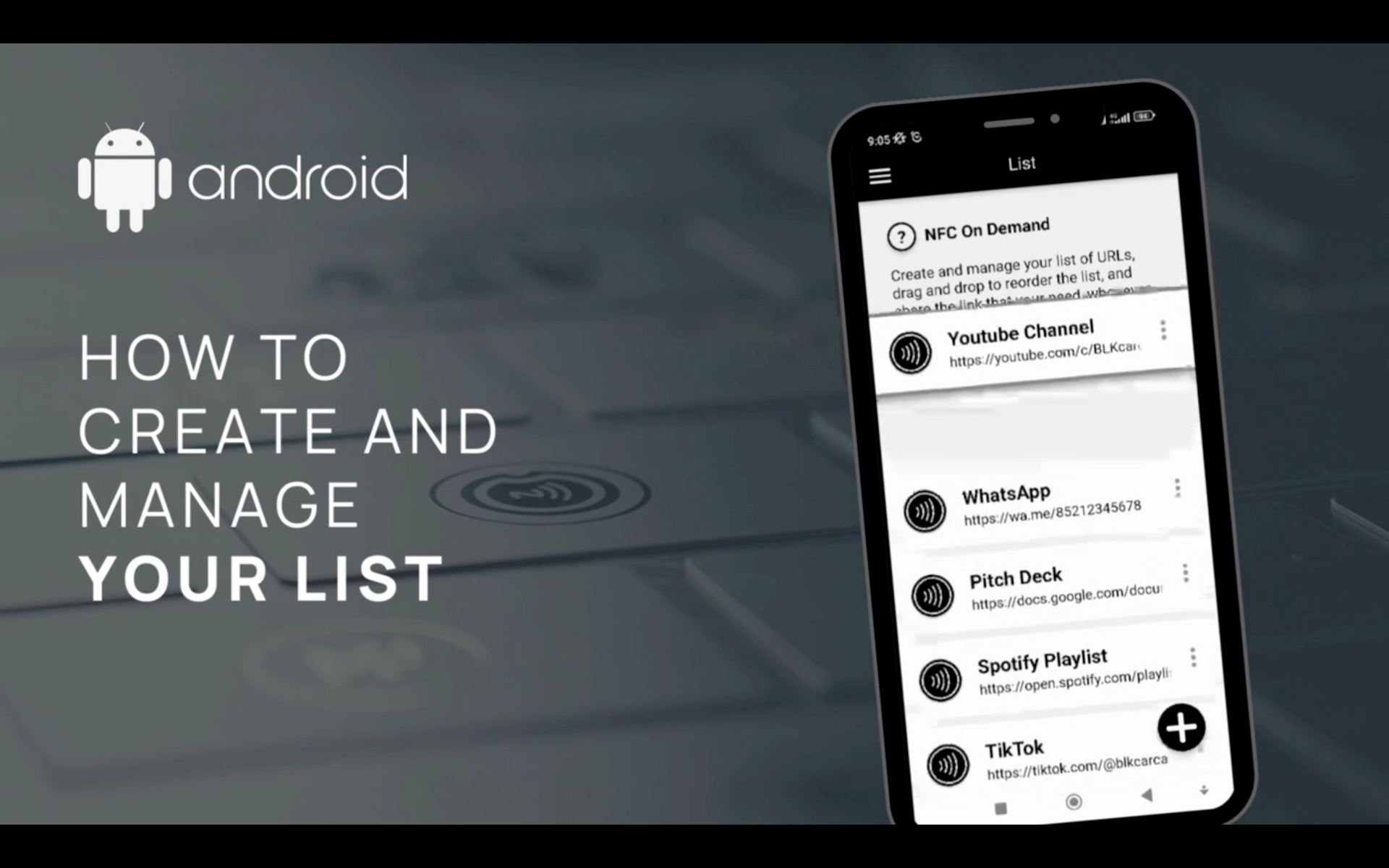 Load video: TUTORIAL: How to manage your LIST in the &quot;BLK CARDS&quot; NFC App