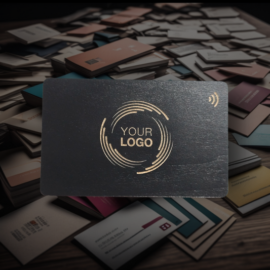 Black Wood NFC business card customized with your logo
