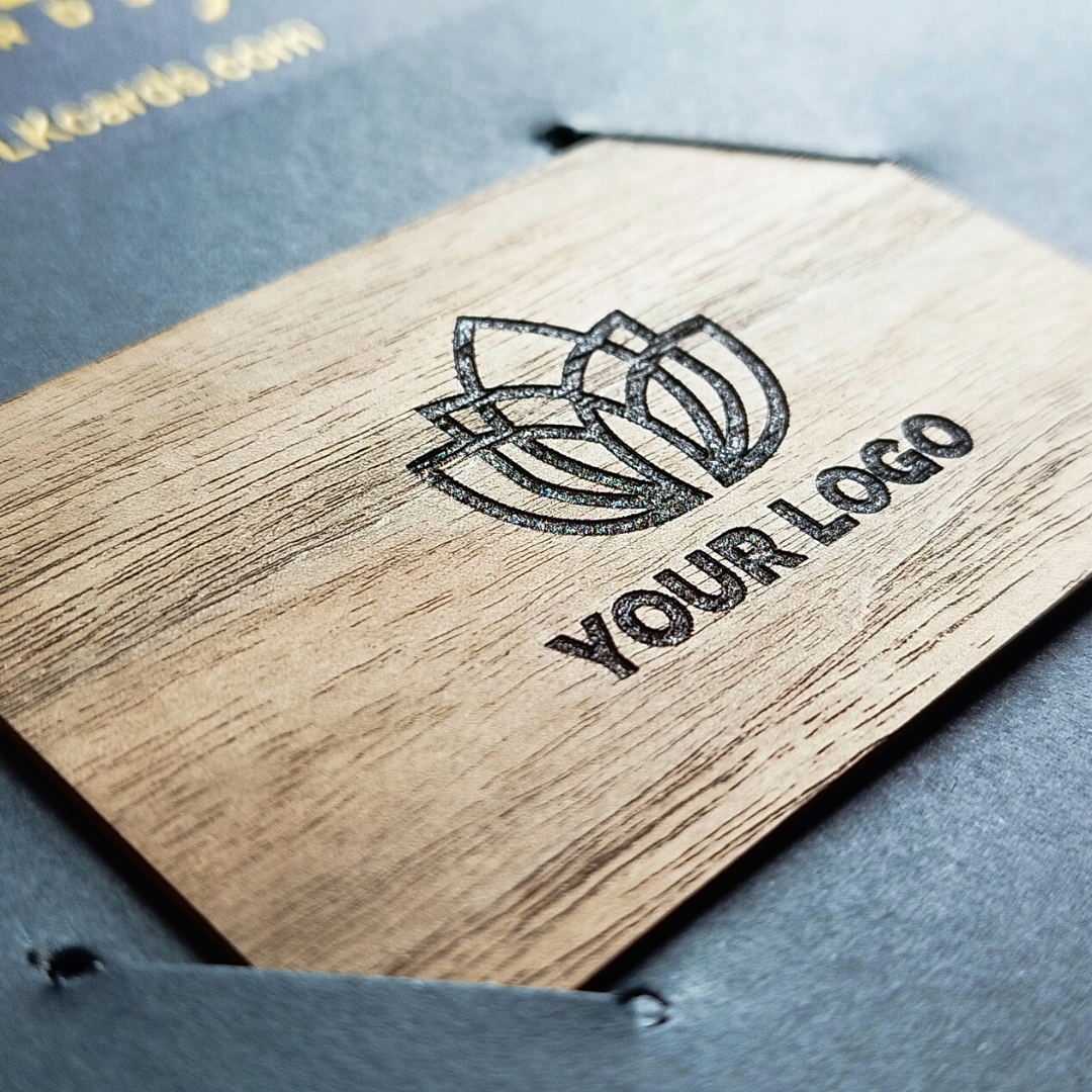 NFC Business Card - Natural Wood (customized with name OR logo)