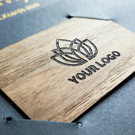 Natural Wood NFC Business Card (customized with name OR logo)